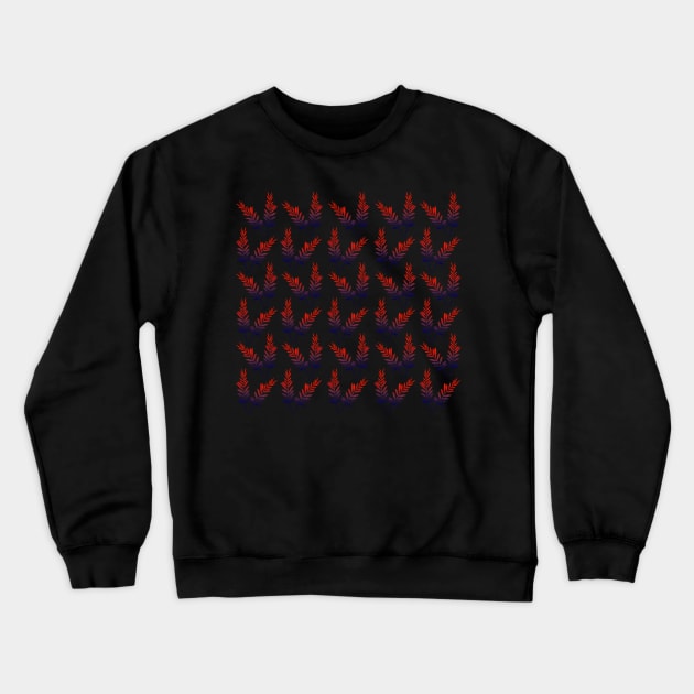 Textile Leaf Pattern Crewneck Sweatshirt by Alraziq